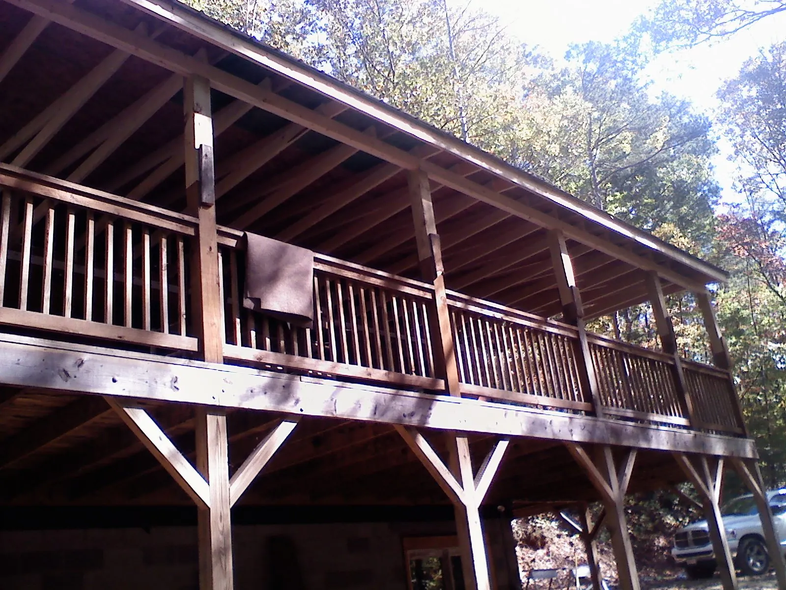 Timber framing under a new elevated porch and deck — Roof Leak Repair in Fairdale by Roofing Brothers